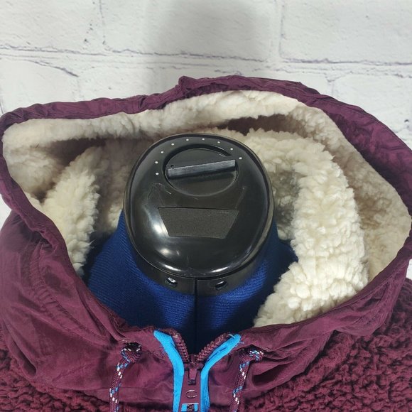 Champion Women's Size M Dark Berry Hooded Fleece Sherpa Jacket - Picture 5 of 12